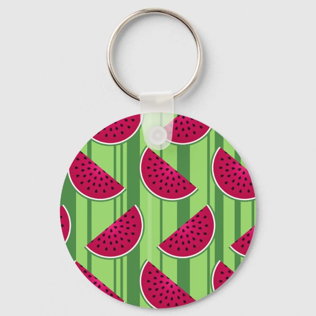 Watermelon Wedges Pattern Key Ring (Front)