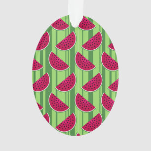 Watermelon Wedges Pattern Ornament