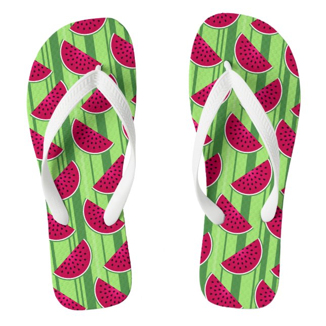 Watermelon Wedges Pattern Thongs (Footbed)