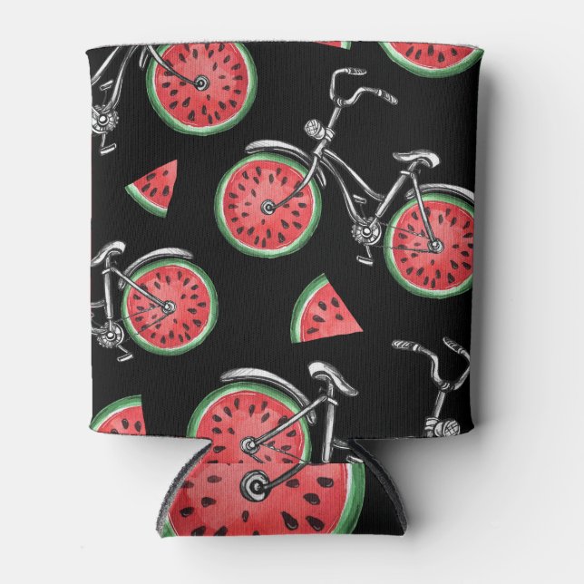 Watermelon wheel bicycles, summer pattern. can cooler (Front)