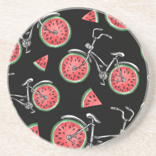 Watermelon wheel bicycles, summer pattern. coaster