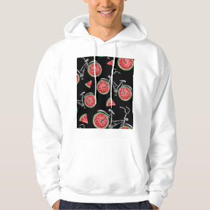 Watermelon wheel bicycles, summer pattern. hoodie