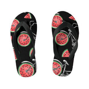 Watermelon wheel bicycles, summer pattern. kid's thongs
