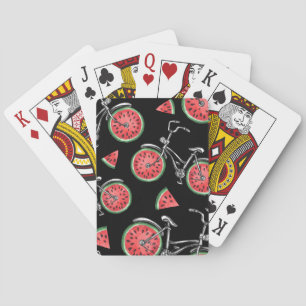 Watermelon wheel bicycles, summer pattern. playing cards