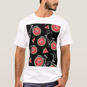 Watermelon wheel bicycles, summer pattern. T-Shirt