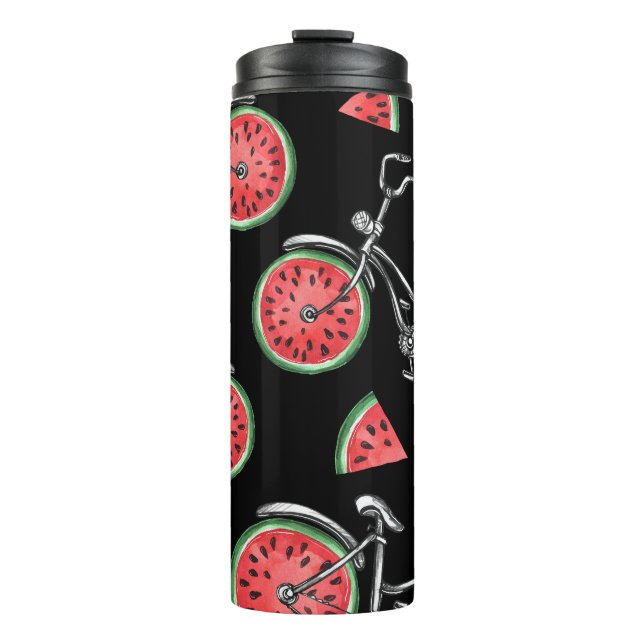 Watermelon wheel bicycles, summer pattern. thermal tumbler (Front)