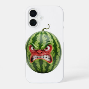 watermelon with angry face  iPhone 16 case