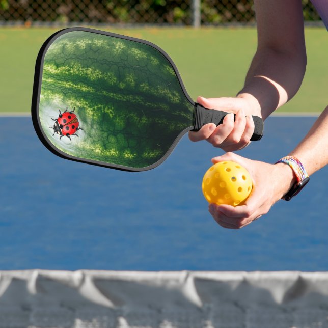 Watermelon with ladybug pickleball paddle (Insitu)