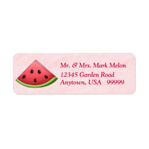 Watermelon with Pink Background Return Address Lab Label