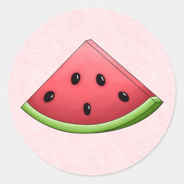Watermelon with Pink Background Stickers (Front)