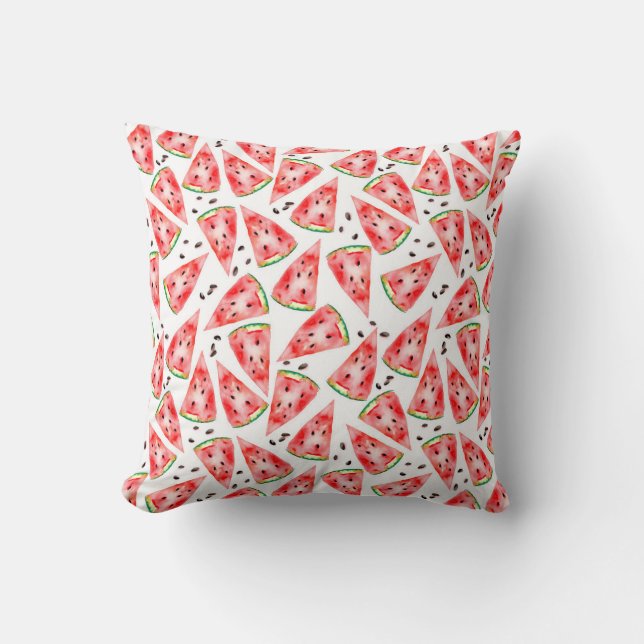 Watermelon with seeds trendy watercolour design. cushion (Front)