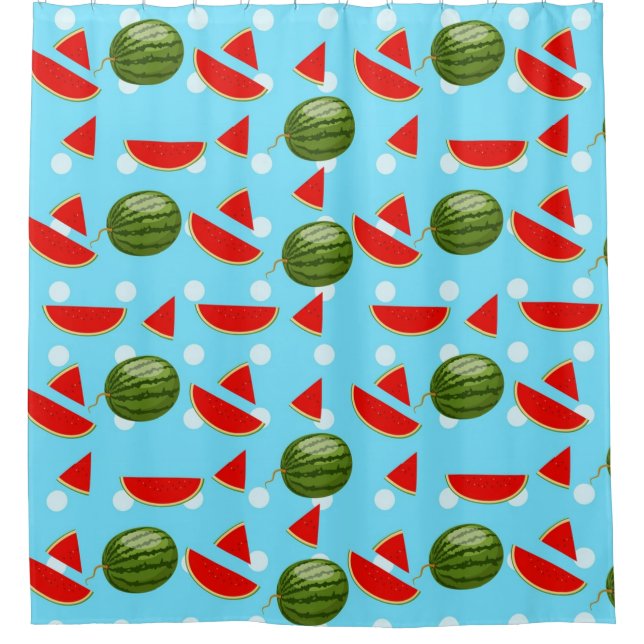 Watermelon With Slice Shower Curtain (Front)