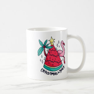 Watermelon With Xmas Lights For Christmas In July Coffee Mug