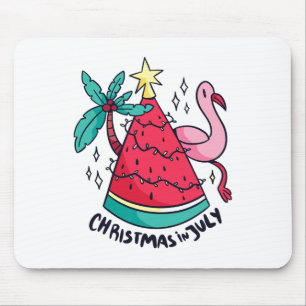 Watermelon With Xmas Lights For Christmas In July Mouse Pad