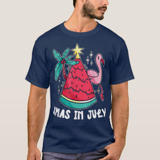 Watermelon with Xmas Lights for Christmas in July  T-Shirt