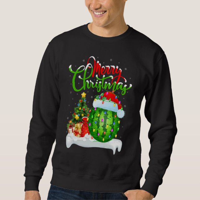 Watermelon   Xmas Decorations Santa Watermelon Chr Sweatshirt (Front)