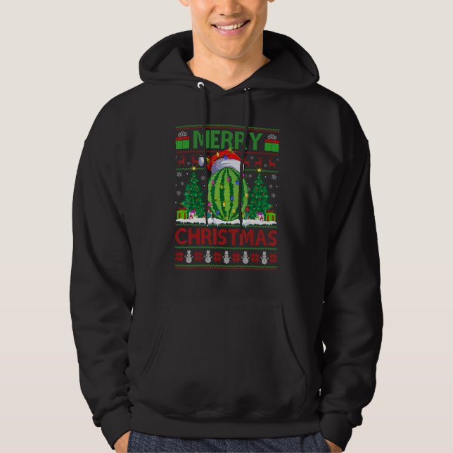 Watermelon   Xmas Tree Ugly Santa Watermelon Chris Hoodie (Front)