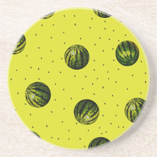 watermelon yellow with seeds coaster (Front)