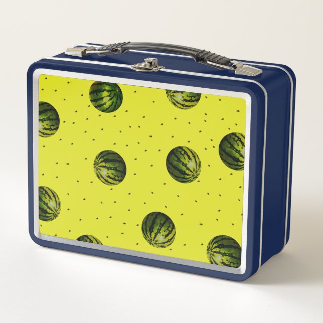 Watermelon Yellow with Seeds Metal Lunch Box (Front)