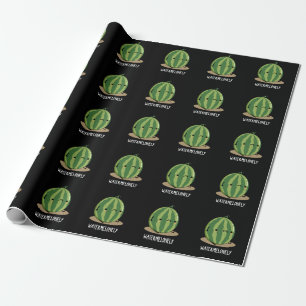 Watermelonely Funny Watermelon Fruit Pun Dark BG Wrapping Paper
