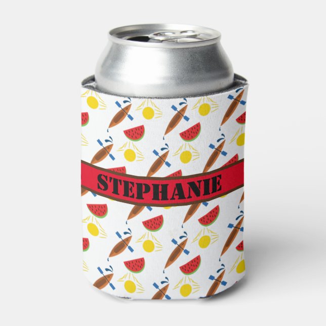Watermelons and Canoes Can Cooler (Can Front)