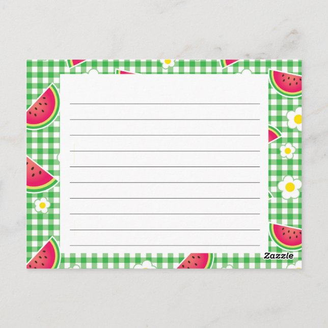 Watermelons and Daisies Recipe Card (Back)