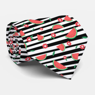 Watermelons and stripes tie