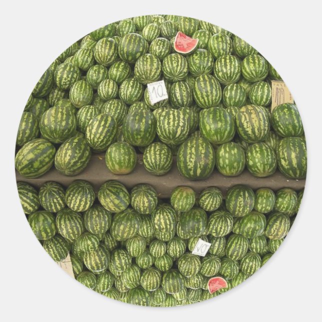 Watermelons Classic Round Sticker (Front)