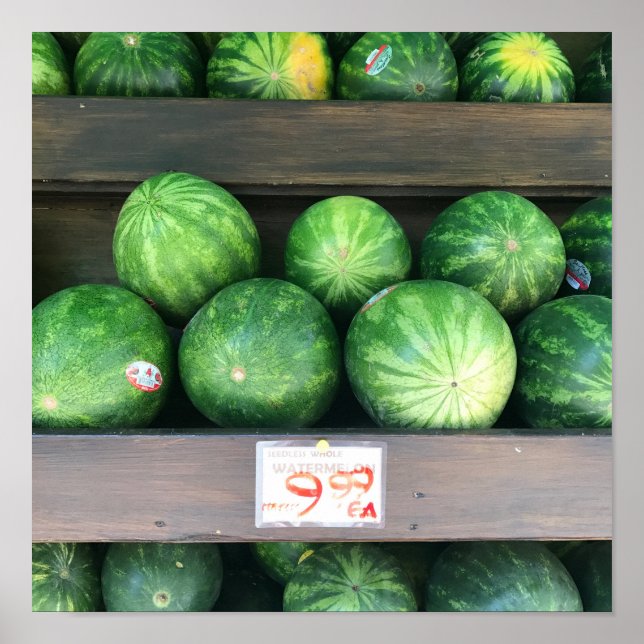 Watermelons for Sale Farmstand Market Melon Fruit Poster (Front)