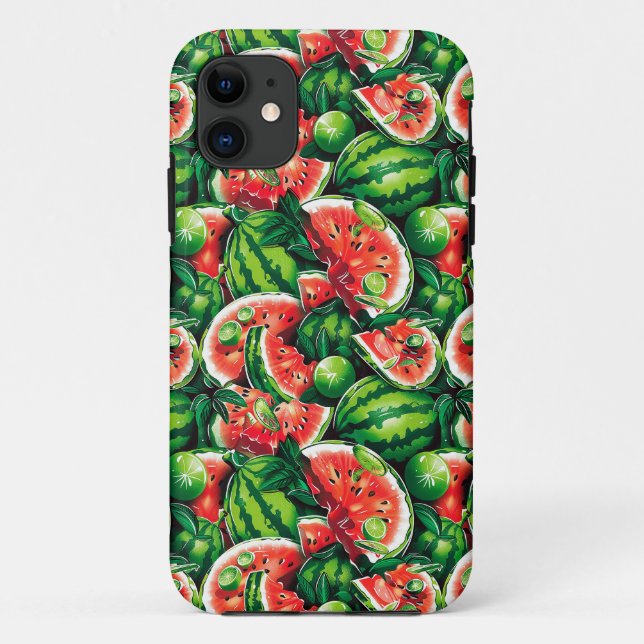 Watermelons, lime, watermelon leaves, small lime f Case-Mate iPhone case (Back)