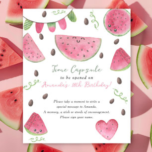 Watermelons Time Capsule 1st birthday Poster