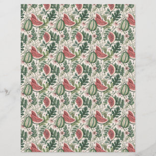 Watermelons vintage bontanic scrapbook paper small