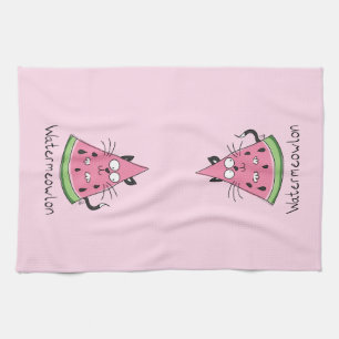Watermeowlon Watermelon Cat Funny Kitchen Towel