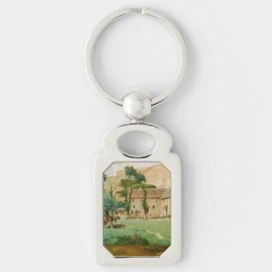 Watermill at the Foot of a Mountain Key Ring