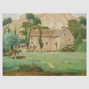 Watermill at the Foot of a Mountain Tissue Paper