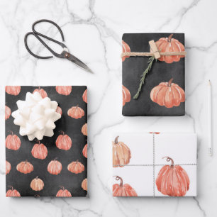 Waterolor Pumpkins Pattern Wrapping Paper