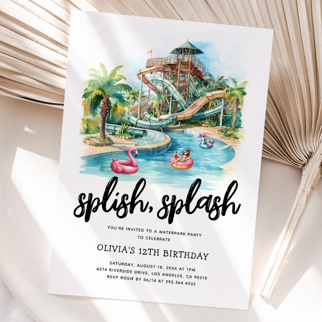 Waterpark Kids Birthday Party Invitation (Creator Uploaded)