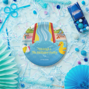 Waterpark Slide Child's Birthday Party Paper Plate