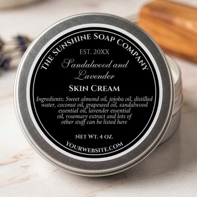 Waterproof Black w White Text Cosmetics Label 2.5" (Creator Uploaded)