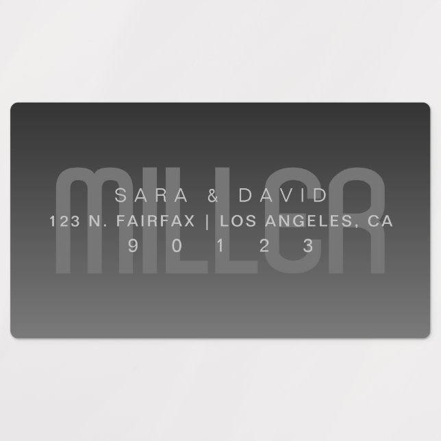 Waterproof Fading Very Dark Grey Ombre Address (Design 3)