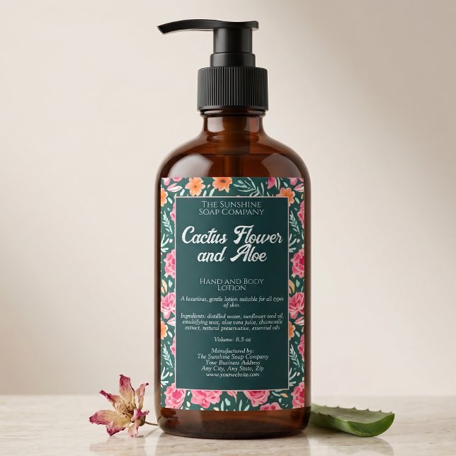 Waterproof floral cosmetics packaging label (Creator Uploaded)