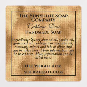 Waterproof gold foil & black text soap cosmetics