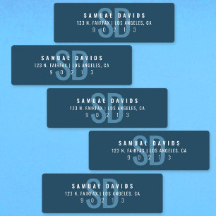 Waterproof Modern Bold Blue Address