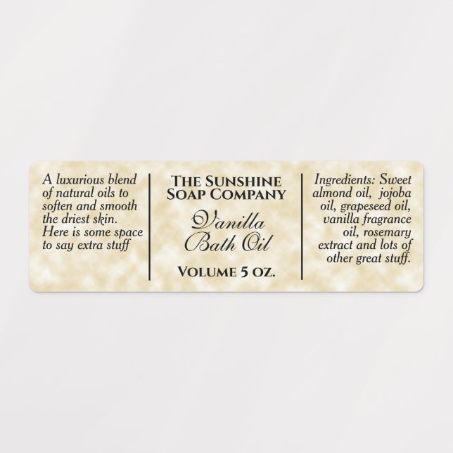 Waterproof parchment paper style soap labels (Design 1)