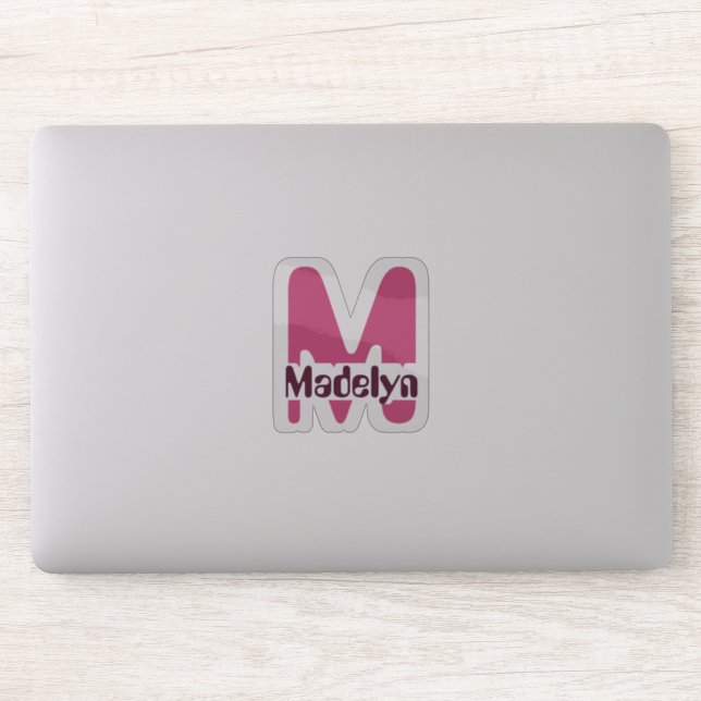 Waterproof Pink Girly Monogram Name Window Laptop (Computer)