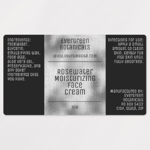 waterproof soap  cosmetics label  - black & silver