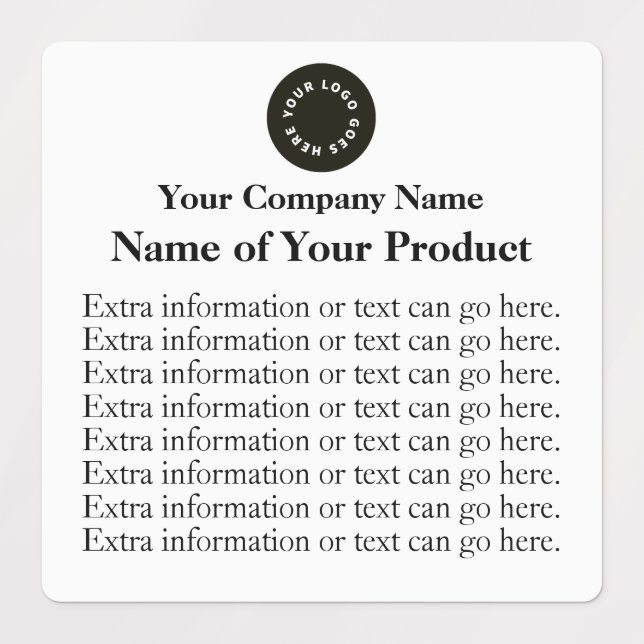 Waterproof Soap or Cosmetics Label w Logo - square (Design 1)