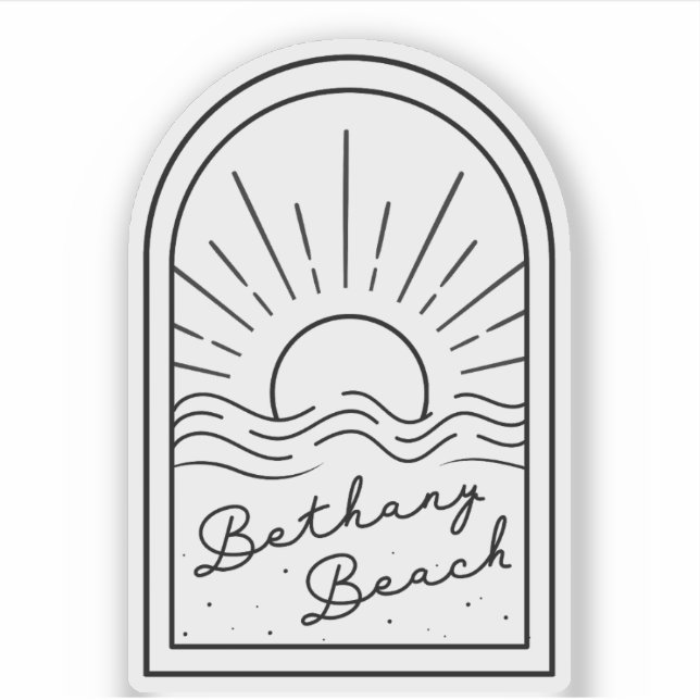 Waterproof transparent Bethany Beach sticker (Front)