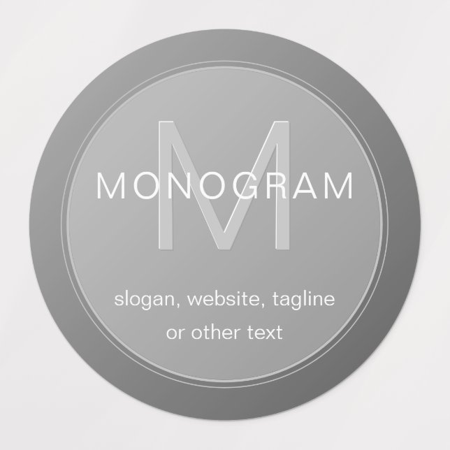 Waterproof Unique Monogram Design & Editable Grey (Design 1)