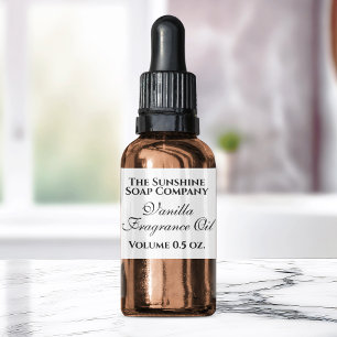 Waterproof vintage style white black bottle label